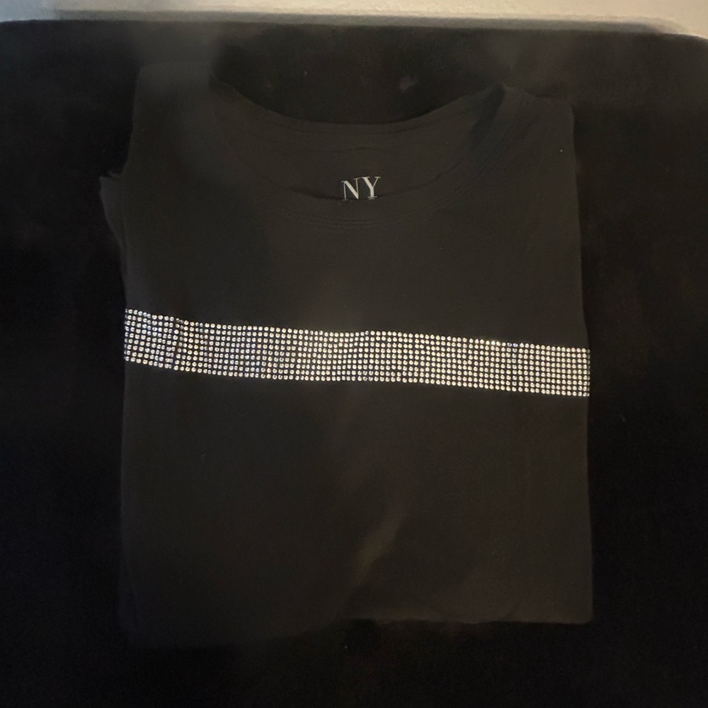 New York & Company Black Top with Silver Details